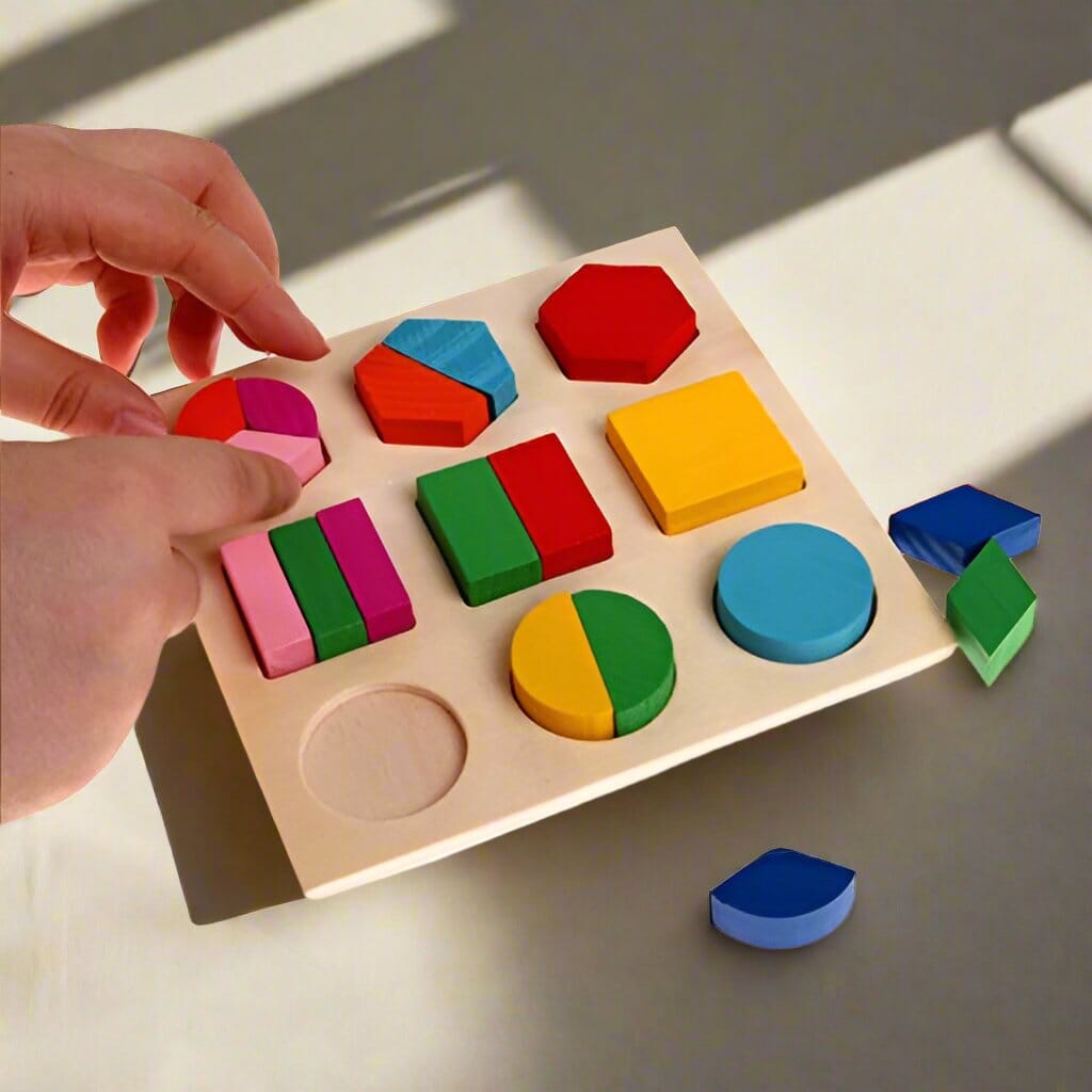 Puzzle en bois - WoodStack™ - Formes Géométriques - Les Mini Apprentis