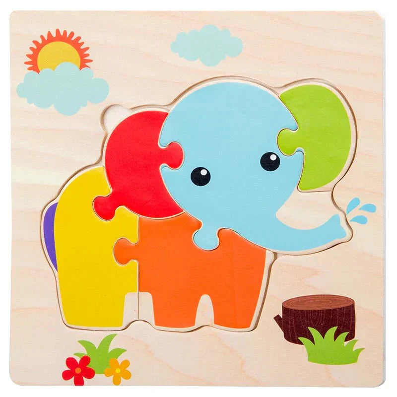 Puzzle en Bois - PuzzlePals™ - Éléphant - Les Mini Apprentis