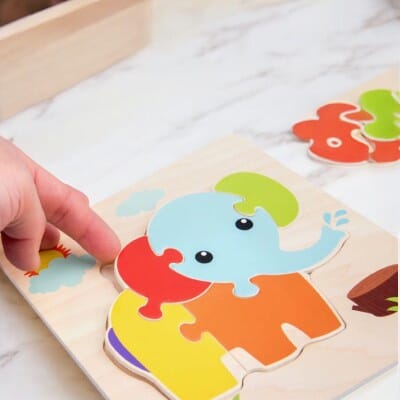 Puzzle en Bois - PuzzlePals™ - Éléphant - Les Mini Apprentis