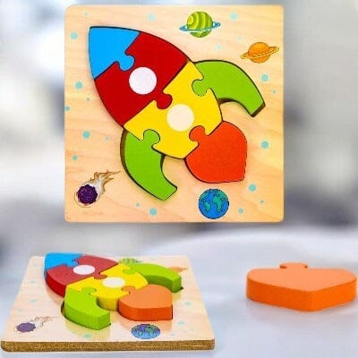 Puzzle en Bois - PuzzlePals™ - Fusée - Les Mini Apprentis