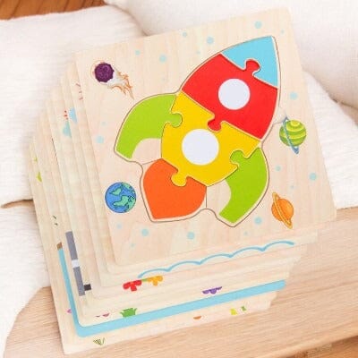 Puzzle en Bois - PuzzlePals™ - Fusée - Les Mini Apprentis