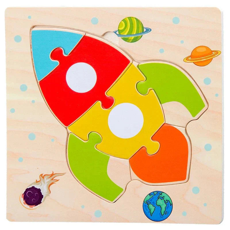 Puzzle en Bois - PuzzlePals™ - Fusée - Les Mini Apprentis