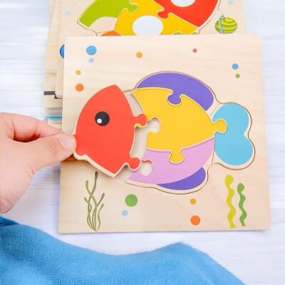Puzzle en Bois - PuzzlePals™ - Poisson - Les Mini Apprentis