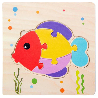 Puzzle en Bois - PuzzlePals™ - Poisson - Les Mini Apprentis
