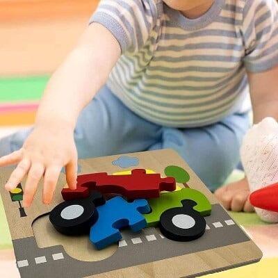 Puzzle en Bois - PuzzlePals™ - Voiture - Les Mini Apprentis