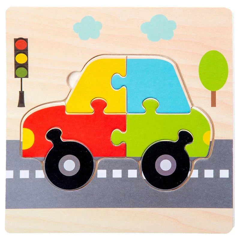 Puzzle en Bois - PuzzlePals™ - Voiture - Les Mini Apprentis