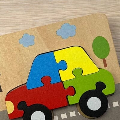 Puzzle en Bois - PuzzlePals™ - Voiture - Les Mini Apprentis