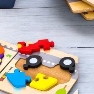 Puzzle en Bois - PuzzlePals™ - Voiture - Les Mini Apprentis